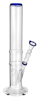 Glas-Bong "Zylinder Rings" blau ca. 40cm